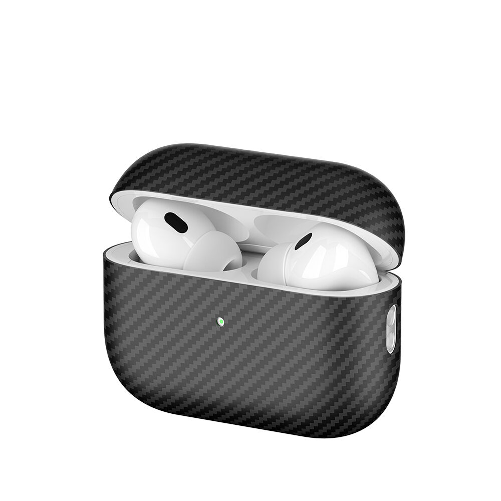 Airpods Pro 2 Airbag 43 600D Karbon Fiber Kulaklık Kılıfı Siyah