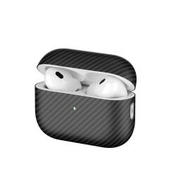 Airpods Pro 2 Airbag 43 600D Karbon Fiber Kulaklık Kılıfı Siyah