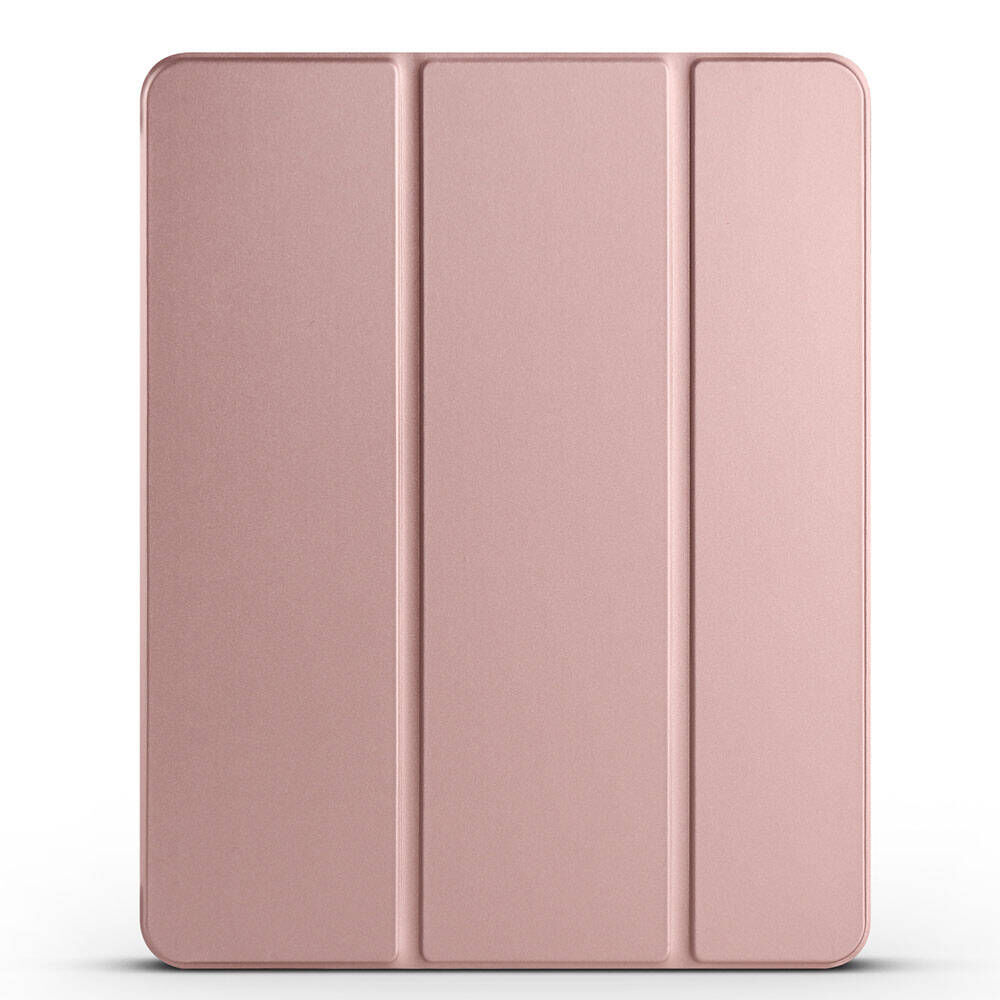 iPad Pro 12.9 2020 (4.Nesil) Smart Cover Kalem Bölmeli Standlı 1-1 Kılıf Rose Gold