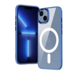 iPhone 13 Kılıf Wireless Şarj Özellikli Krom Magsafe Silikon Kapak