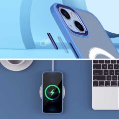 iPhone 13 Kılıf Wireless Şarj Özellikli Krom Magsafe Silikon Kapak