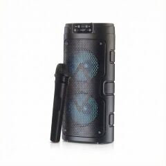 1926 Kablosuz Mikrofonlu RGB Ledli USB/TF/Radyolu Taşınabilir Bluetooth Hoparlör Parti Speaker