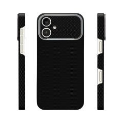 iPhone 17 Uyumlu  400D MagSafe Şarj Özellikli Kılıf Premium Paris Zerre Sert PC Kapak Siyah