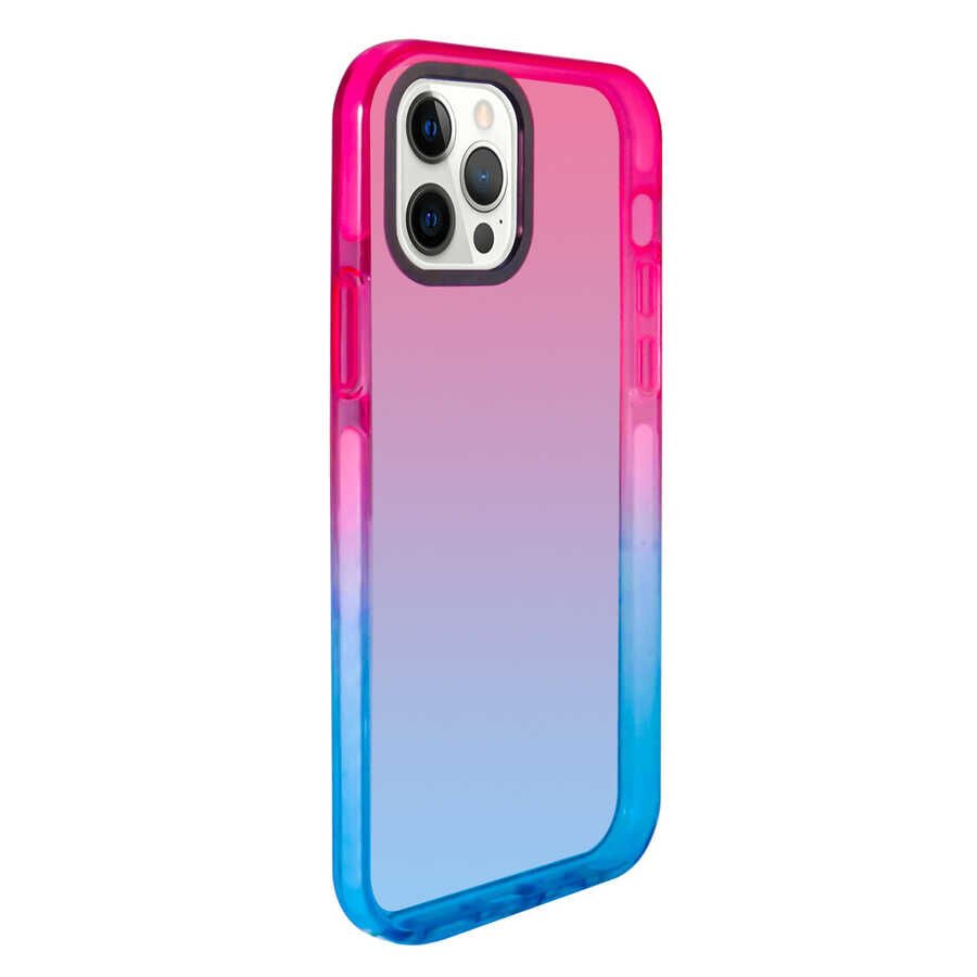 iPhone 13 Pro Kılıf Renkli Punto Kapak Pembe-Mavi