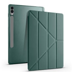 Samsung Galaxy Tab S9 Plus Kılıf Tri Folding Kalem Bölmeli Standlı Kılıf