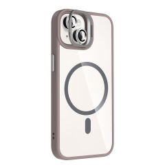 iPhone 14 Kılıf Standlı ve Kamera Lens Hediyeli Kablosuz Şarj Özellikli Etro Kapak