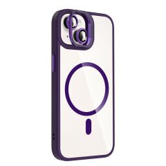 iPhone 14 Kılıf Standlı ve Kamera Lens Hediyeli Kablosuz Şarj Özellikli Etro Kapak
