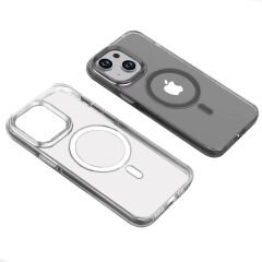 iPhone 15 Plus Kılıf Wireless Şarj Özellikli Şeffaf Efsane Kapak Kılıf