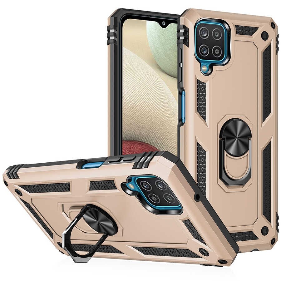 Samsung Galaxy M32 Kılıf Vega Tank Sert Yüzüklü Standlı Zırh Koruma Kapak
