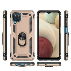 Samsung Galaxy M32 Kılıf Vega Tank Sert Yüzüklü Standlı Zırh Koruma Kapak