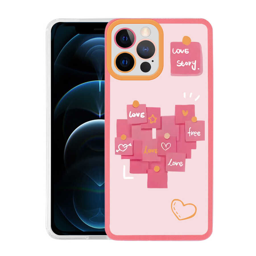 iPhone 13 Pro Kılıf M-Fit Desenli Kapak Love Story No2