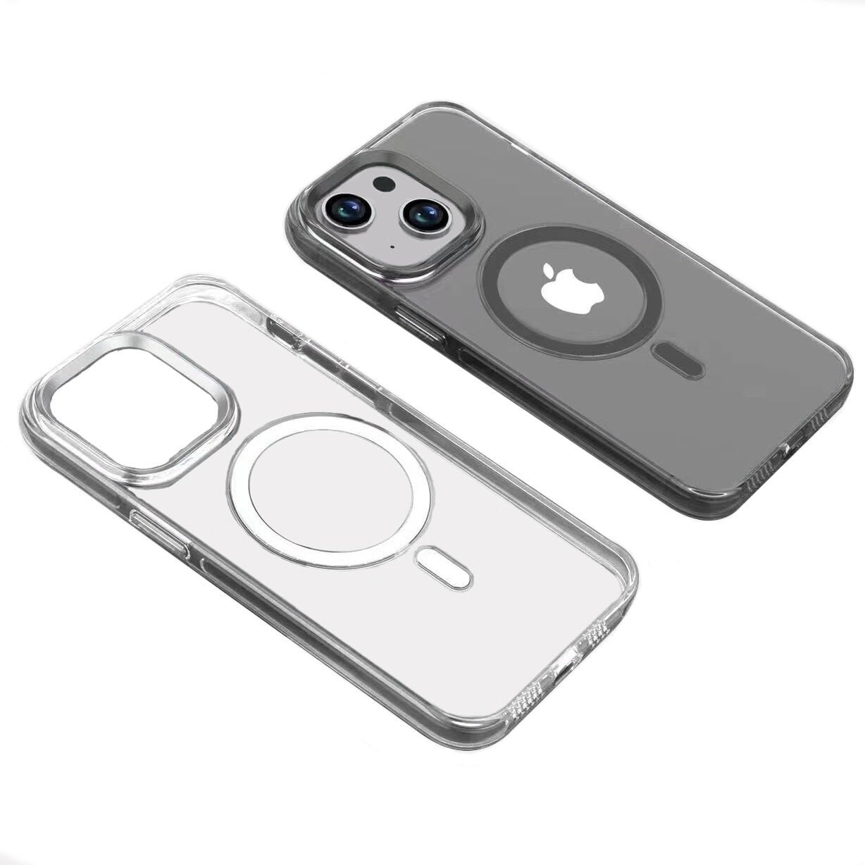 iPhone 15 Plus Kılıf Wireless Şarj Özellikli Şeffaf Efsane Kapak Kılıf Renksiz