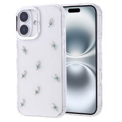 iPhone 16 Pro Kılıf Airbag Tasarımlı Simli Şeffaf Kutup Kapak