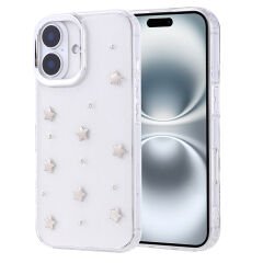 iPhone 16 Pro Kılıf Airbag Tasarımlı Simli Şeffaf Kutup Kapak