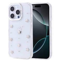 iPhone 16 Pro Kılıf Airbag Tasarımlı Simli Şeffaf Kutup Kapak