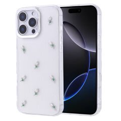 iPhone 16 Pro Kılıf Airbag Tasarımlı Simli Şeffaf Kutup Kapak