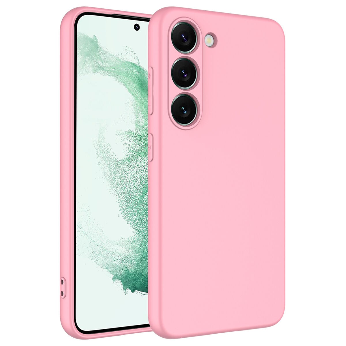 Samsung Galaxy S23 Plus Kılıf Kamera Korumali Mara Lansman Kapak Pembe