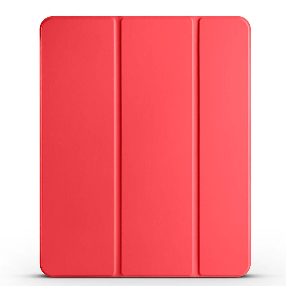 iPad Pro 12.9 2022 M2 Smart Cover Kalem Bölmeli Standlı 1-1 Kılıf Kırmızı
