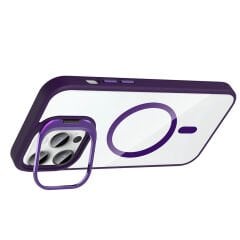 iPhone 14 Pro Max Kılıf Standlı ve Kamera Lens Hediyeli Kablosuz Şarj Özellikli Etro Kapak