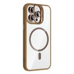 iPhone 14 Pro Max Kılıf Standlı ve Kamera Lens Hediyeli Kablosuz Şarj Özellikli Etro Kapak