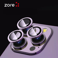 iPhone 15 Plus CL-12 Premium Safir Kamera Lens Koruyucu Pembe