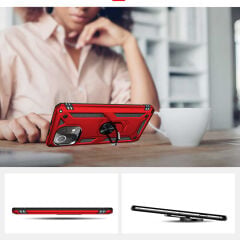 Xiaomi Mi 11 Lite Kılıf Vega Tank Sert Yüzüklü Standlı Zırh Koruma Kapak