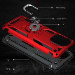 Xiaomi Mi 11 Lite Kılıf Vega Tank Sert Yüzüklü Standlı Zırh Koruma Kapak Mavi