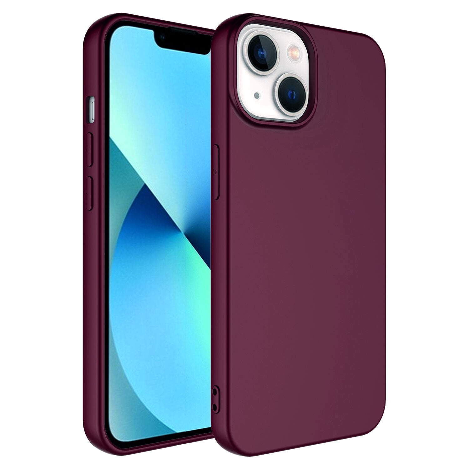 iPhone 14 Plus Kamera Korumali Mara Lansman Kapak Koyu Mor