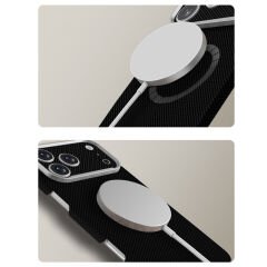 iPhone 17 Pro Max Uyumlu  400D MagSafe Şarj Özellikli Kılıf Premium Paris Zerre Sert PC Kapak