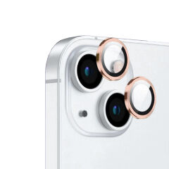 iPhone 15 Plus CL-12 Premium Safir Kamera Lens Koruyucu Pembe