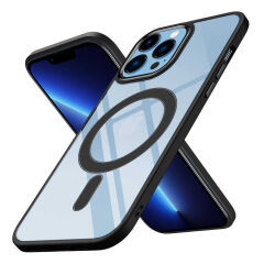 iPhone 13 Pro Max Kılıf Wireless Şarj Özellikli Krom Magsafe Silikon Kapak