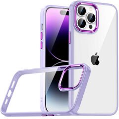 iPhone 14 Pro Kılıf Kamera Çıkıntılı Arkası Şeffaf Köşeleri Parlak Renkli Işlemeli Flora Kapak