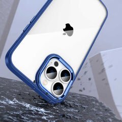 iPhone 14 Pro Kılıf Kamera Çıkıntılı Arkası Şeffaf Köşeleri Parlak Renkli Işlemeli Flora Kapak