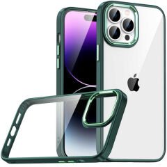 iPhone 14 Pro Kılıf Kamera Çıkıntılı Arkası Şeffaf Köşeleri Parlak Renkli Işlemeli Flora Kapak