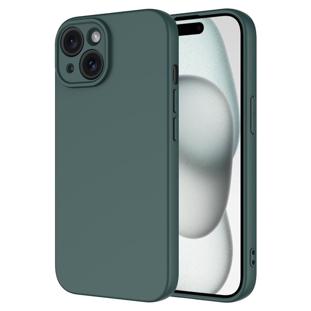 iPhone 15 Kılıf Kamera Korumali Mara Lansman Kapak Koyu Yeşil