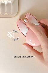 Kablosuz Tavşan Kulaklı Sessiz Mouse 1200 DPI Optik Kablosuz Fare TM-21 Pembe
