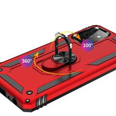 Samsung Galaxy A72 Kılıf Vega Tank Sert Yüzüklü Standlı Zırh Koruma Kapak