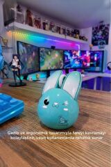 Kablosuz Tavşan Kulaklı Sessiz Mouse 1200 DPI Optik Kablosuz Fare TM-21 Mavi