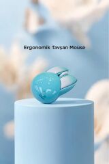 Kablosuz Tavşan Kulaklı Sessiz Mouse 1200 DPI Optik Kablosuz Fare TM-21 Mavi