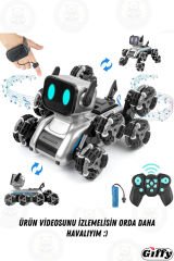 Bilekten Kontrol 8 Teker Buharlı Şarjlı Köpek Robot Araba Müzikli ve Led Işık Kumandalı Robot Köpek