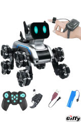 Bilekten Kontrol 8 Teker Buharlı Şarjlı Köpek Robot Araba Müzikli ve Led Işık Kumandalı Robot Köpek