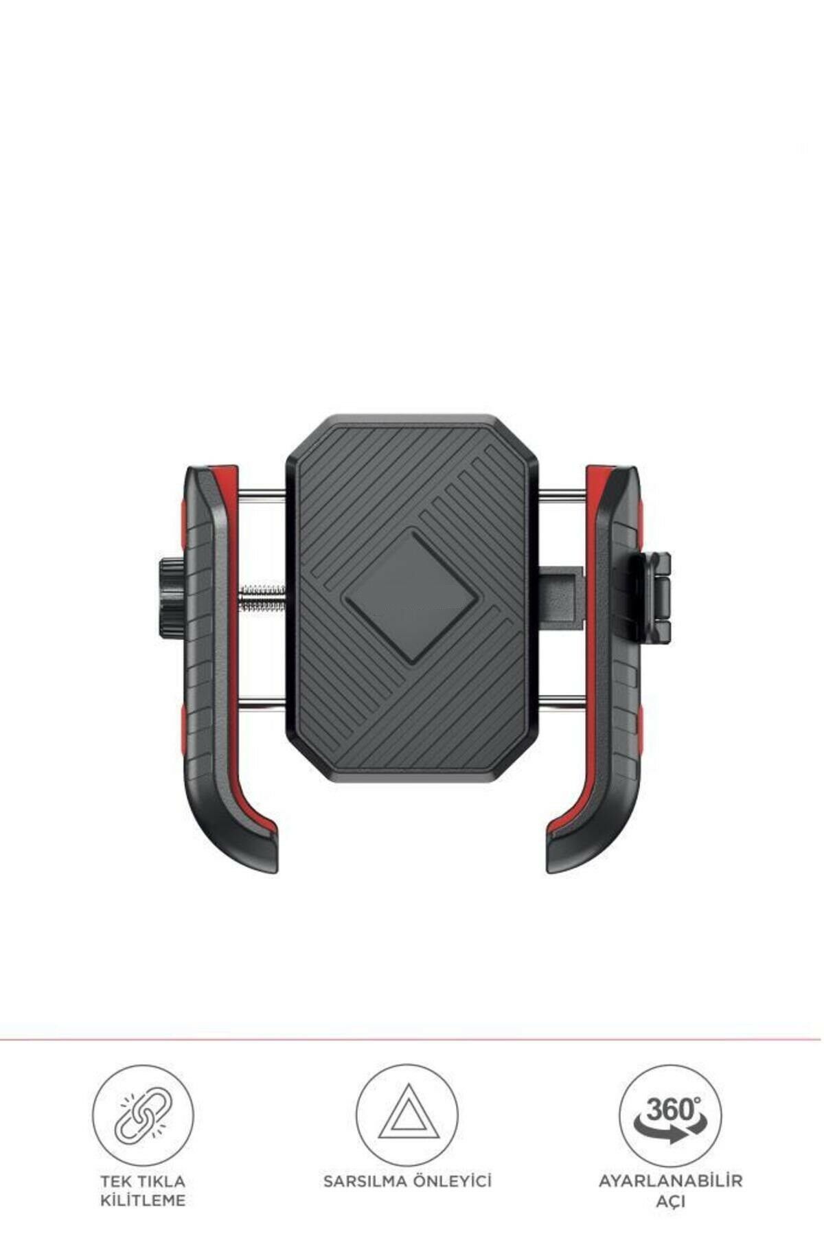 062 Siyah Plastik Bisiklet , Scooter, ATV Motosiklet Telefon Tutucu