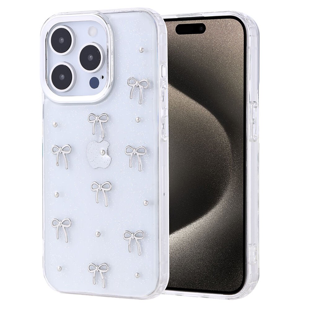 iPhone 15 Pro Kılıf Airbag Tasarımlı Simli Şeffaf Kutup Kapak Fiyonk