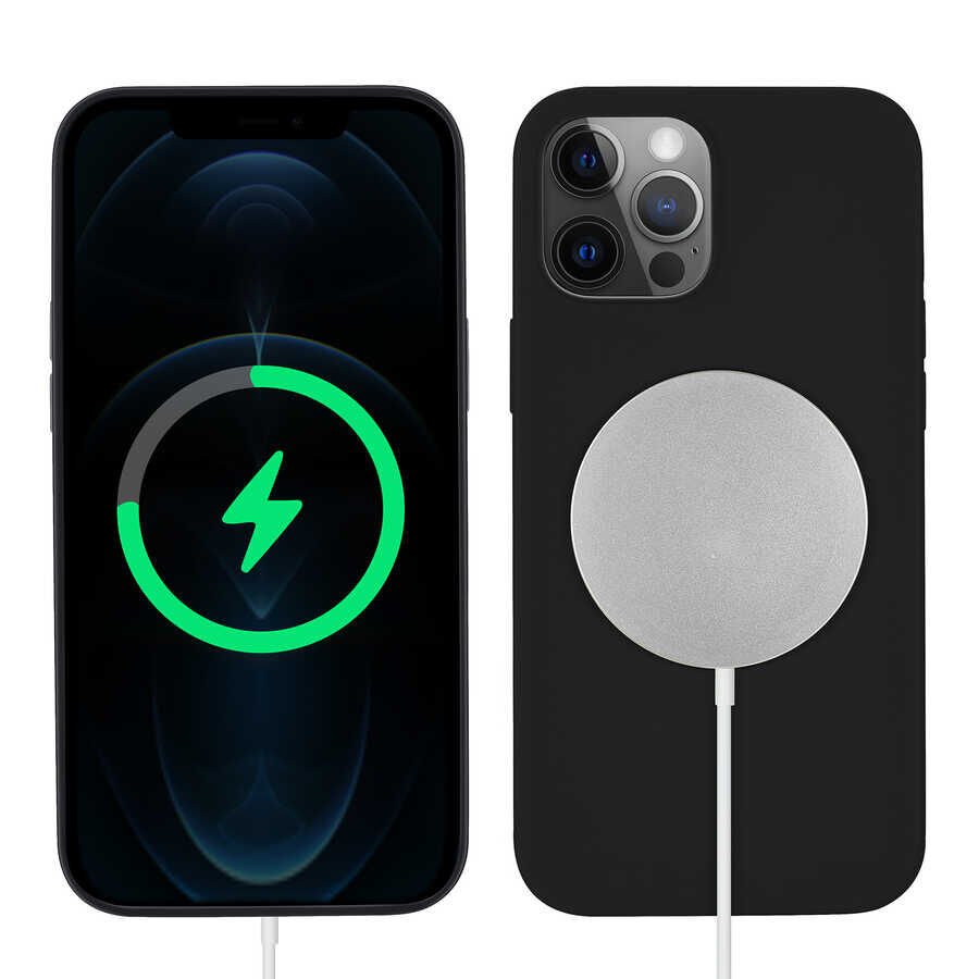 iPhone 12 Pro Max Kılıf Silksafe Wireless Kapak Siyah