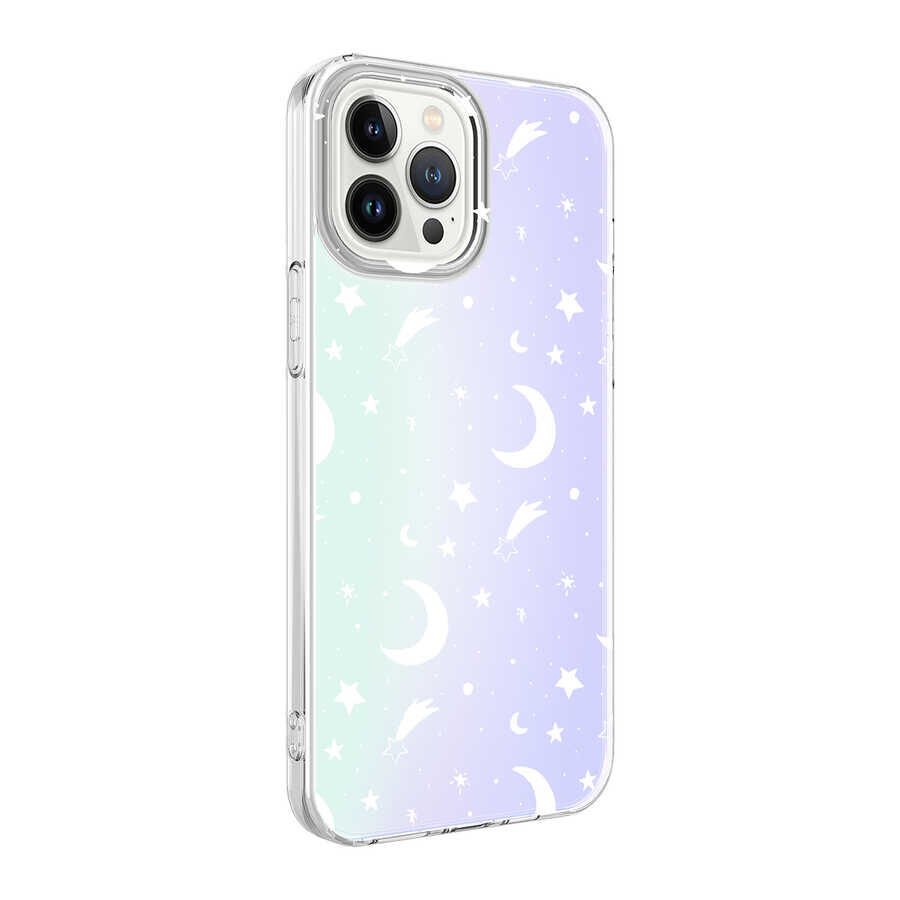 iPhone 13 Pro Kılıf M-Blue Desenli Kapak Moon No4