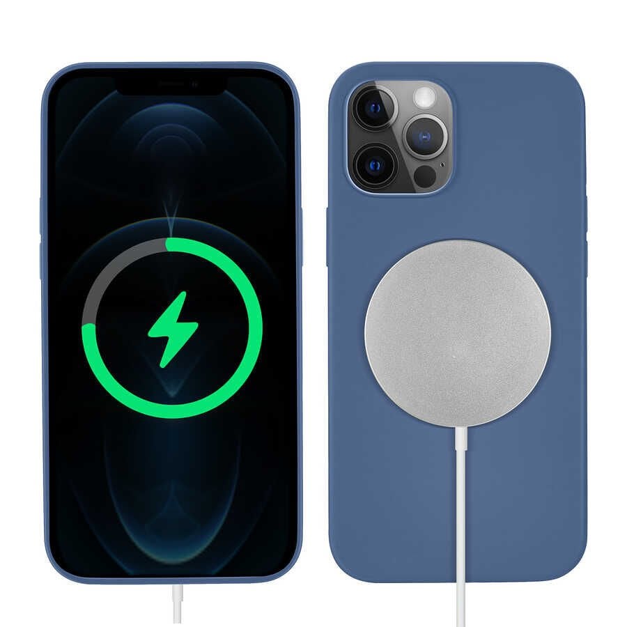 iPhone 12 Pro Max Kılıf Silksafe Wireless Kapak Mavi