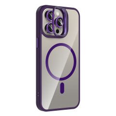 iPhone 15 Pro Kılıf Standlı ve Kamera Lens Hediyeli Kablosuz Şarj Özellikli Etro Kapak