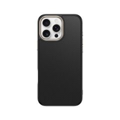 iPhone 16 Pro Kılıf Kablosuz Şarj Özellikli Karbon Fiber Görünümlü Antina Kapak