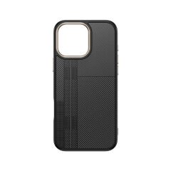 iPhone 16 Pro Kılıf Kablosuz Şarj Özellikli Karbon Fiber Görünümlü Antina Kapak