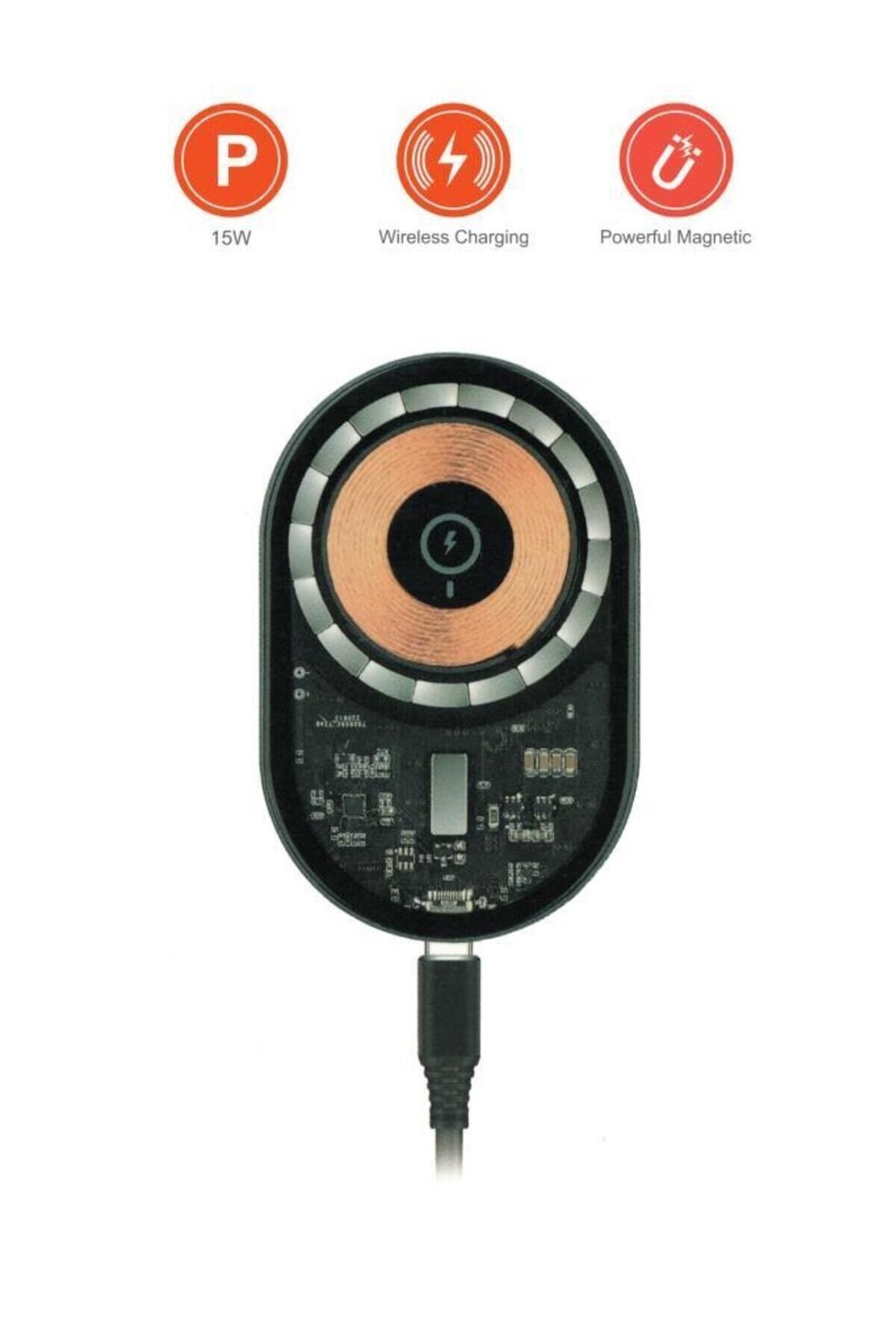 W13 Kablosuz Araç İçi Telefon Tutucu Ve Telefon Şarj Cihazı Siyah